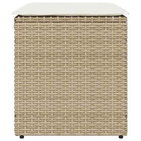 Tuinkrukken met kussens 2 st 40x40x43 cm poly rattan beige 4