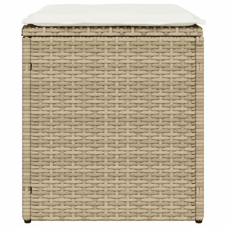 Tuinkrukken met kussens 2 st 40x40x43 cm poly rattan beige 7
