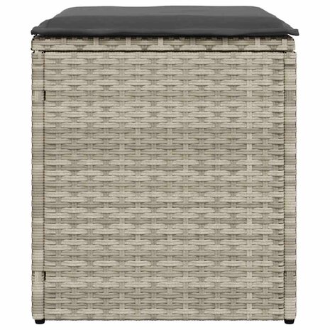 Tuinkrukken met kussens 2 st 40x40x43 cm poly rattan lichtgrijs 7