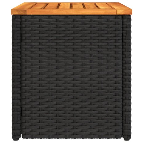 Tuinbijzettafels 2 st 55x34x37 cm hout poly rattan zwart 6