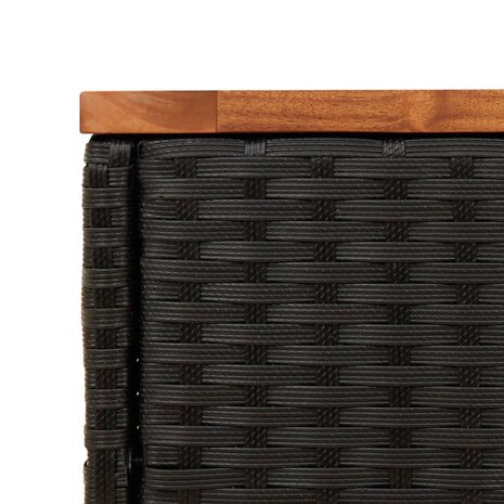 Tuinbijzettafel met houten blad 58x27,5x55 cm poly rattan zwart 9