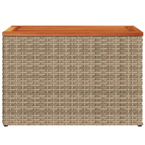 Tuinbijzettafels 2 st 55x34x37 cm poly rattan en hout beige 6