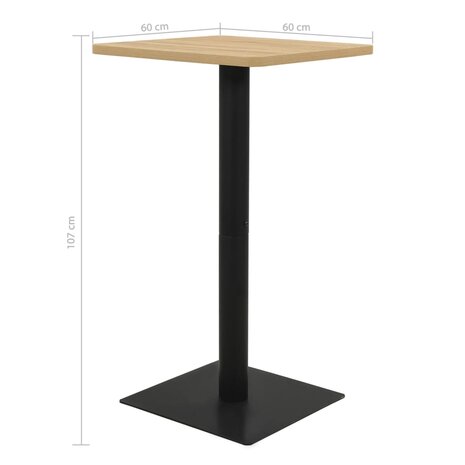 Bistrotafel 60x60x107 cm eikenkleurig 5