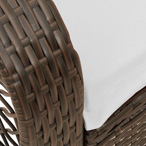 Tuinschommelstoel met kussens poly rattan bruin 8