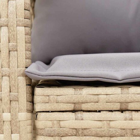 Tuinschommelstoel met kussens poly rattan beige 7