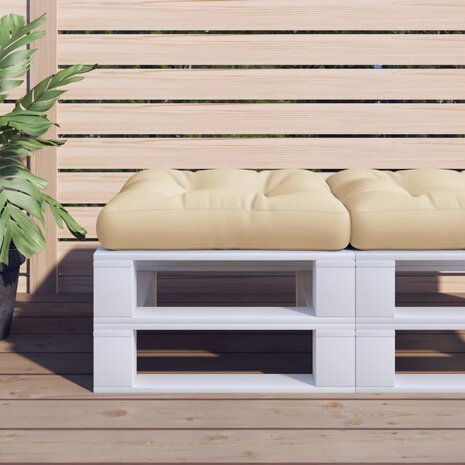 Palletkussen 60x60x12 cm stof beige 1