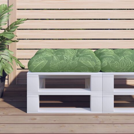 Palletkussen bladpatroon 60x60x12 cm stof 1