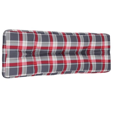 Palletkussen 120x40x12 cm stof ruitpatroon rood 4