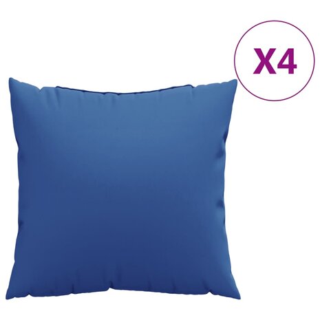 Bankkussens 4 st 40x40 cm stof koningsblauw 2