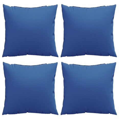 Bankkussens 4 st 40x40 cm stof koningsblauw 4