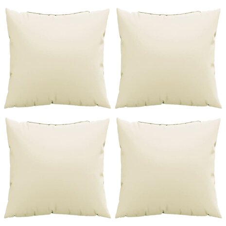 Bankkussens 4 st 60x60 cm stof crèmekleurig 4