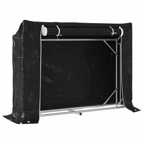 Haardhoutrek met regenhoes 151x40,5x110,5 cm staal 2