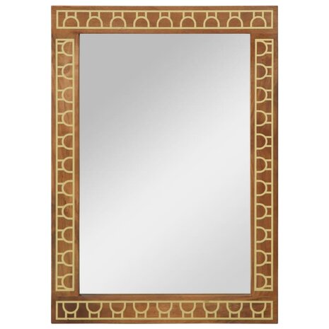 Badkamerspiegel 50x70x2,5 cm massief mangohout en glas 2