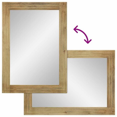 Badkamerspiegel 50x70x2,5 cm massief mangohout bruin 4