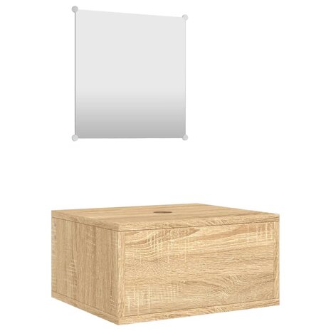   2-delige Badkamermeubelset bewerkt hout eikenkleurig 2