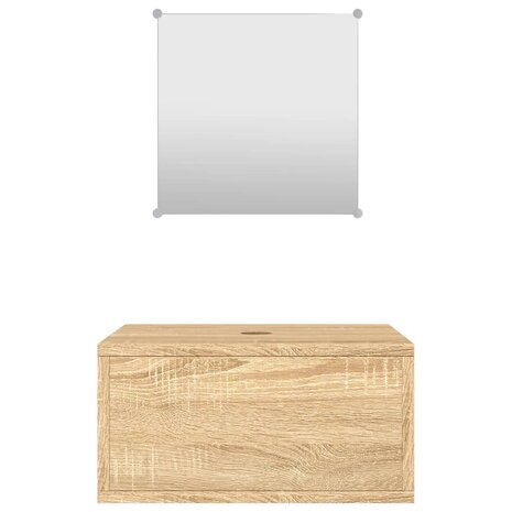   2-delige Badkamermeubelset bewerkt hout eikenkleurig 4