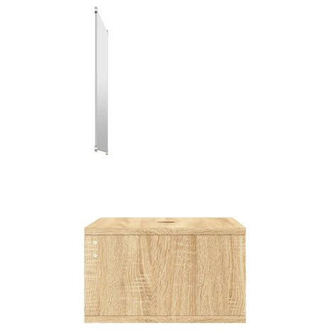   2-delige Badkamermeubelset bewerkt hout eikenkleurig 5