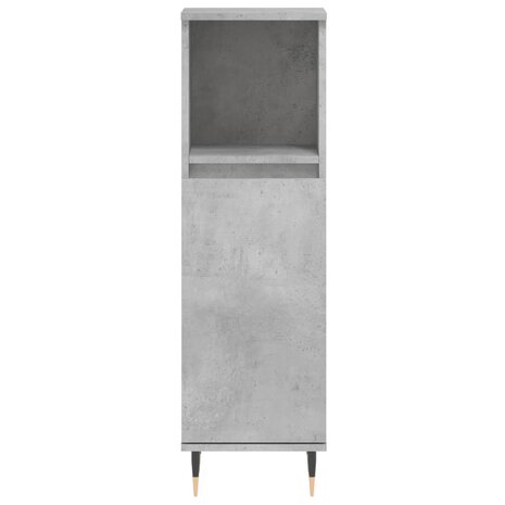 Badkamerkast 30x30x100 cm bewerkt hout betongrijs 5