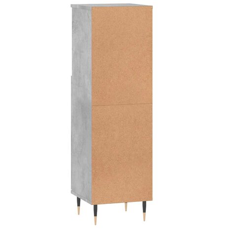 Badkamerkast 30x30x100 cm bewerkt hout betongrijs 8