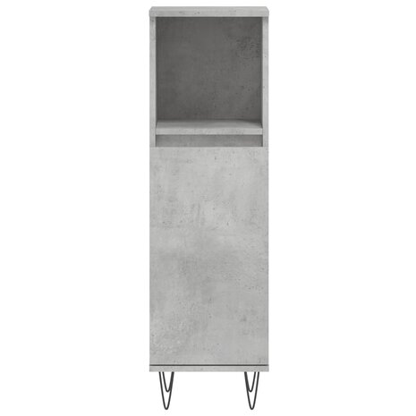 Badkamerkast 30x30x100 cm bewerkt hout betongrijs 5