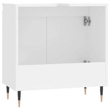 Badkamerkast 58x33x60 cm bewerkt hout wit 7