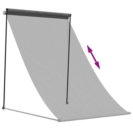 Luifel uittrekbaar 150x150 cm stof en staal antracietkleurig 6