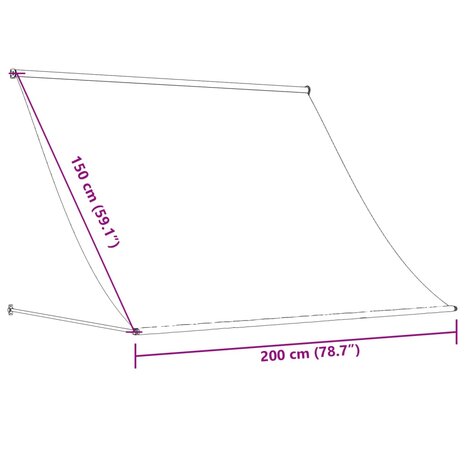 Luifel uittrekbaar 200x150 cm stof en staal antracietkleurig 9