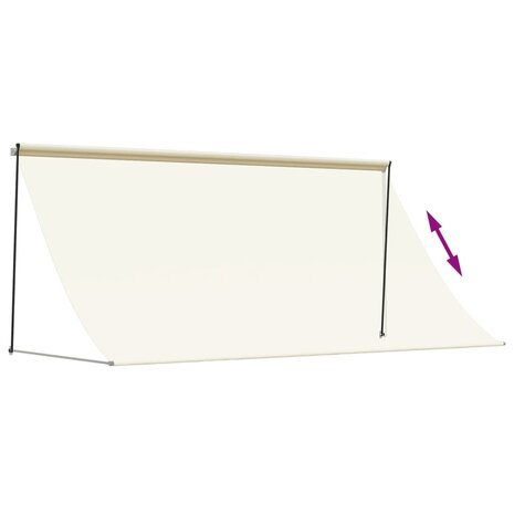 Luifel uittrekbaar 300x150 cm stof en staal crèmekleurig 6
