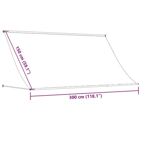 Luifel uittrekbaar 300x150 cm stof en staal crèmekleurig 9