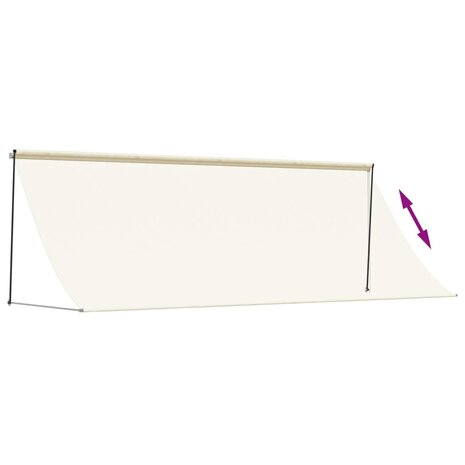 Luifel uittrekbaar 400x150 cm stof en staal crèmekleurig 6