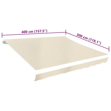 Luifeldoek 4x3 m canvas crème 5
