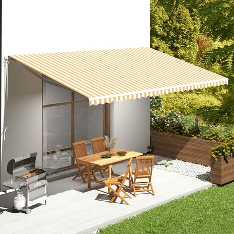 Vervangingsdoek voor luifel 6x3,5 m geel en wit 1