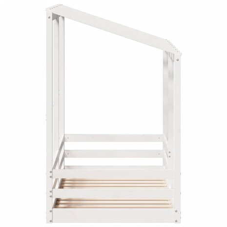 Kinderbed met bedhuis 70x140 cm massief grenenhout wit 5