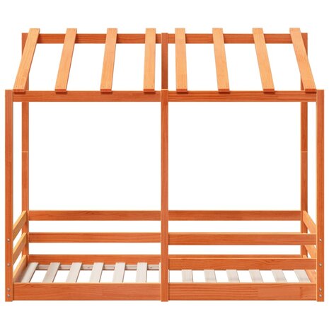 Kinderbed met bedhuis 70x140 cm massief grenenhout wasbruin 4