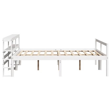 Seniorenbed met hoofdbord massief grenenhout wit 150x200 cm 5