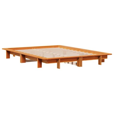 Bed met matras massief grenenhout wasbruin 140x190 cm 3