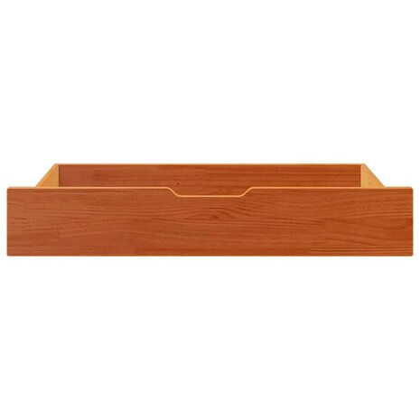 Bedlades 2 st 90x55x17 massief grenenhout wasbruin 3