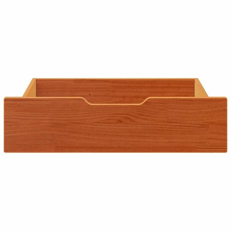 Bedlades 2 st 75x55x17 massief grenenhout wasbruin 3