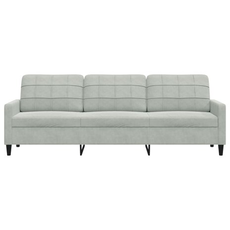 Driezitsbank 210 cm fluweel lichtgrijs 4