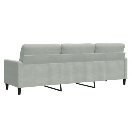 Driezitsbank 210 cm fluweel lichtgrijs 6