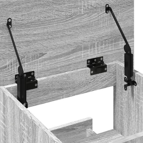 Lessenaar met wielen en lade 55x55x107 cm hout grijs sonoma 9