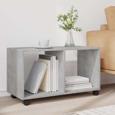 Rolkast 72x33x42,5 cm bewerkt hout betongrijs 3