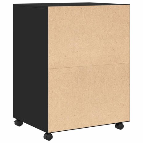 Rolkast 60x48x81 cm bewerkt hout zwart 6