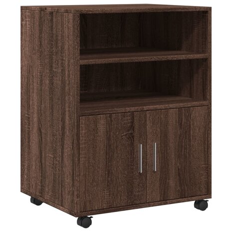 Rolkast 60x48x81 cm bewerkt hout bruin eikenkleur 2