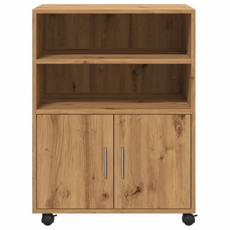 Rolkast 60x48x81 cm bewerkt hout artisanaal eikenkleurig 4