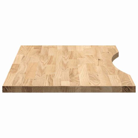Bureaublad rechthoekig 80x50x2,5 cm onbehandeld eikenhout 6