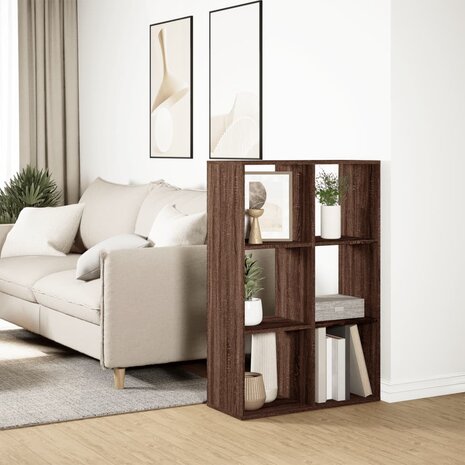 Kamerscherm / boekenkast 69,5x29x103,5 cm hout bruin eikenkleur 4