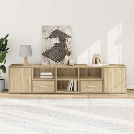Hoekkast 200x40x45 cm bewerkt hout sonoma eikenkleurig 3