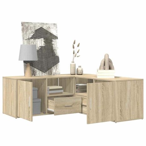 Hoekkast 200x40x45 cm bewerkt hout sonoma eikenkleurig 4