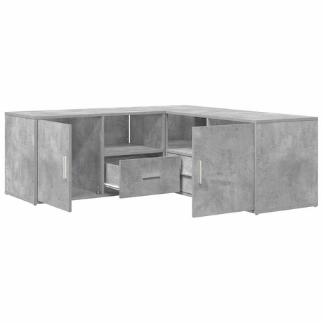 Hoekkast 200x40x45 cm bewerkt hout betongrijs 2